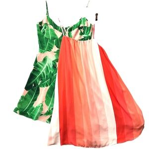 Buddy Love M Set Of. 2 Melrose Crush Palm Leaf Sandra Magic Hour Dress Chiffon